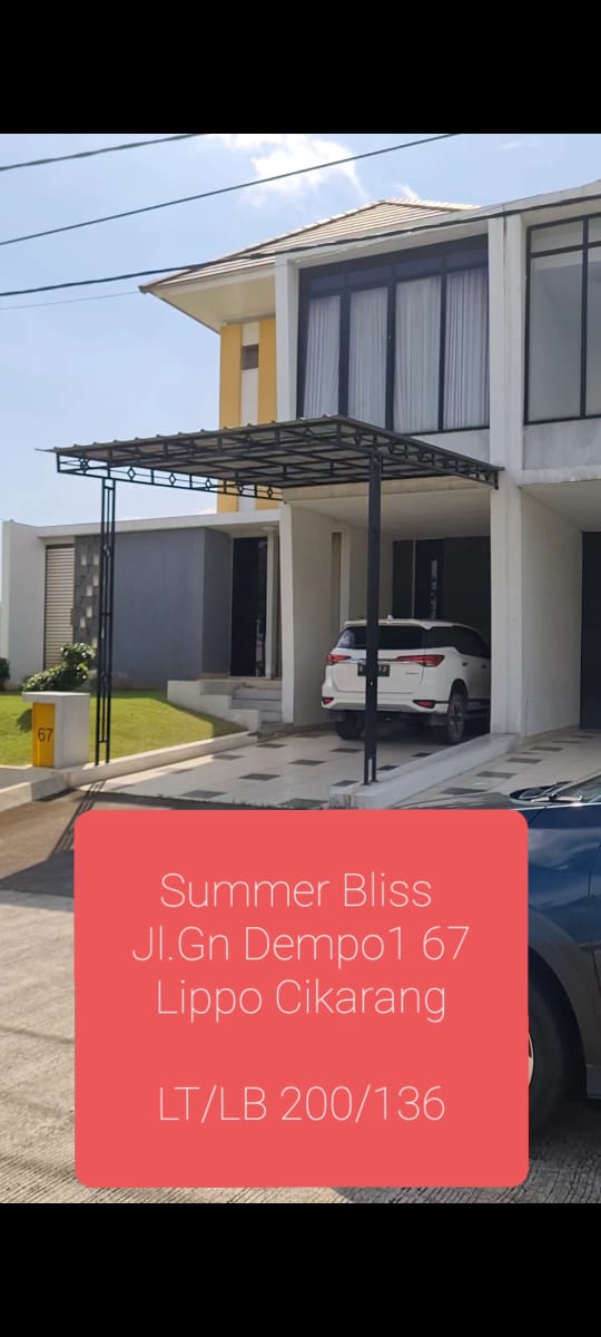 Rumah Disewakan di Summer Bliss Lippo Cikarang